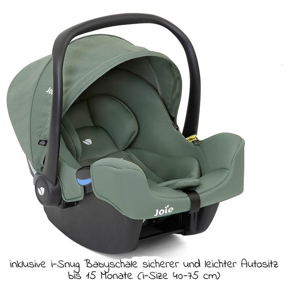joie 4in1 Kombi-Kinderwagen-Set Litetrax 4 mit Adapter, Babyschale, Babywanne, Isofix-Basis & XXL Zubehörpaket - Laurel