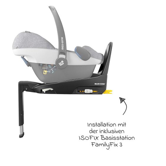 joie 4in1 Kombi-Kinderwagen-Set Litetrax bis 22 kg belastbar mit Luftreifen, Babywanne Ramble, Babyschale Pebble Pro, Isofix-Basis, Activity-Trapez, Schmusetuch, Greifling, Adapter & Zubehörpaket - Shale