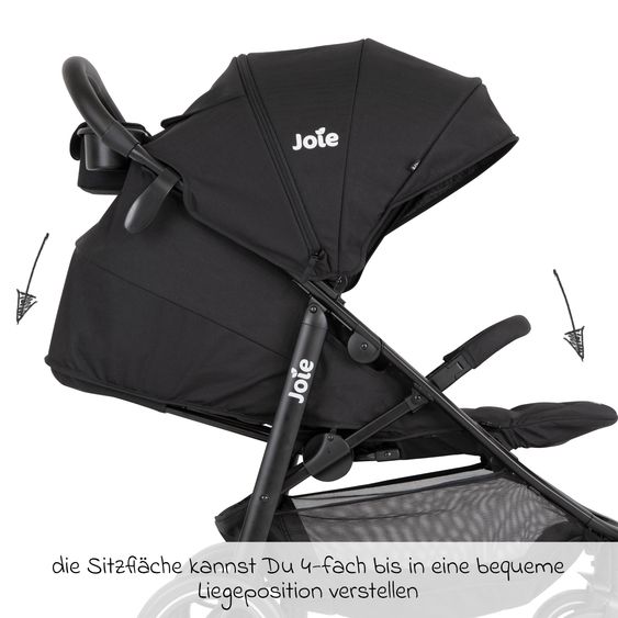 joie 4in1 Kombi-Kinderwagen-Set Litetrax bis 22 kg belastbar mit Luftreifen, Babywanne Ramble, Babyschale Pebble Pro, Isofix-Basis, Activity-Trapez, Schmusetuch, Greifling, Adapter & Zubehörpaket - Shale