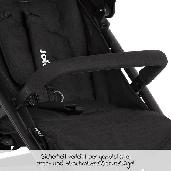 joie 4in1 Kombi-Kinderwagen-Set Litetrax bis 22 kg belastbar mit Luftreifen, Babywanne Ramble, Babyschale Pebble Pro, Isofix-Basis, Activity-Trapez, Schmusetuch, Greifling, Adapter & Zubehörpaket - Shale