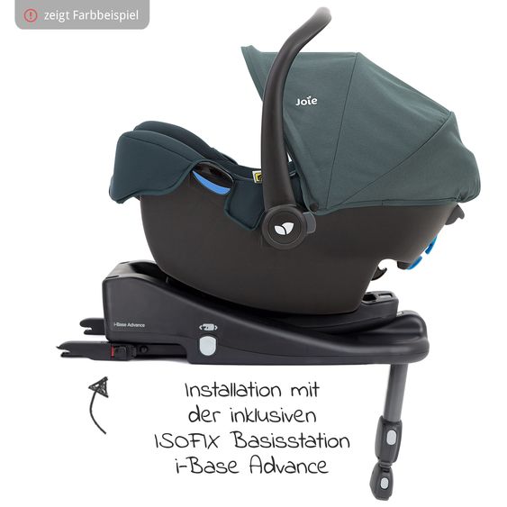 joie Set di passeggini Litetrax 4in1, capacità di carico fino a 22 kg con vano portaoggetti per barra di spinta, seggiolino auto i-Snug 2, navicella Ramble, adattatore, base Isofix e pacchetto accessori - Pebble