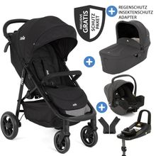 4in1 Kombi-Kinderwagen-Set Litetrax bis 22 kg belastbar mit Schieber-Ablagefach, Babyschale i-Snug 2, Babywanne Ramble, Adapter, Isofix-Basis & Zubehör Paket - Shale