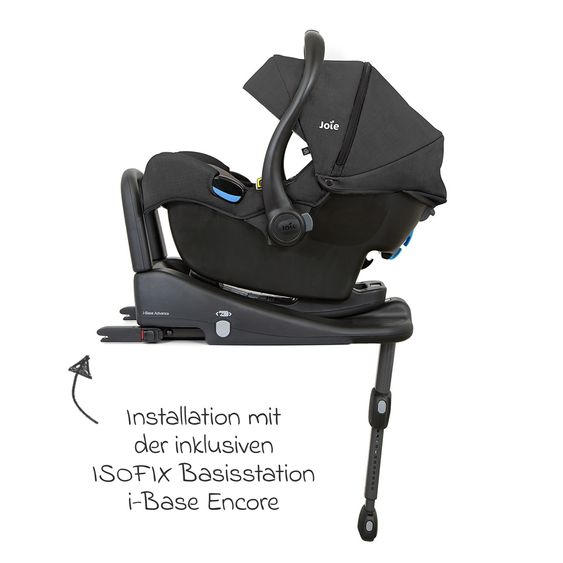 joie 4in1 Kombi-Kinderwagen-Set Litetrax Pro Air bis 22 kg belastbar Luftreifen mit Kinderwagenkette, Ring-Greifling & Schmusetuch - Schieber-Ablagefach, Babyschale i-Snug 2, Babywanne Ramble, Adapter, Isofix-Basis & Zubehör Paket - Rosemary