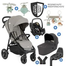 4in1 baby carriage set Litetrax Pro Air up to 22 kg load capacity with pneumatic tires, Ramble carrycot, Pebble Pro infant car seat, Isofix base, activity harness, cuddly toy, grasping toy, adapter & accessory pack - Pebble