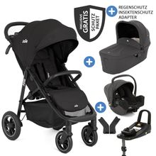 4in1 Kombi-Kinderwagen-Set Litetrax Pro Air bis 22 kg belastbar mit Luftreifen, Schieber-Ablagefach, Babyschale i-Snug 2, Babywanne Ramble, Adapter, Isofix-Basis & Zubehör Paket - Shale