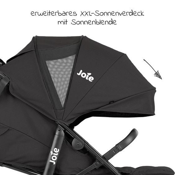 joie 4in1 Kombi-Kinderwagen-Set Litetrax Pro Air bis 22 kg belastbar mit Luftreifen, Schieber-Ablagefach, Babyschale i-Snug 2, Babywanne Ramble, Adapter, Isofix-Basis & Zubehör Paket - Shale