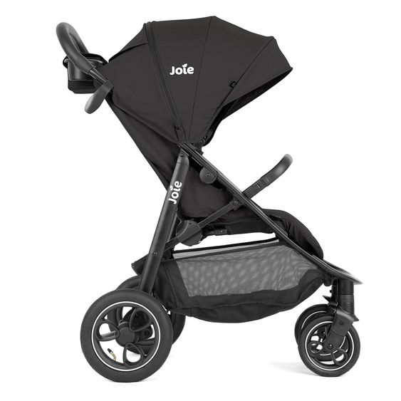 joie 4in1 Kombi-Kinderwagen-Set Litetrax Pro Air bis 22 kg belastbar mit Luftreifen, Schieber-Ablagefach, Babyschale i-Snug 2, Babywanne Ramble, Adapter, Isofix-Basis & Zubehör Paket - Shale