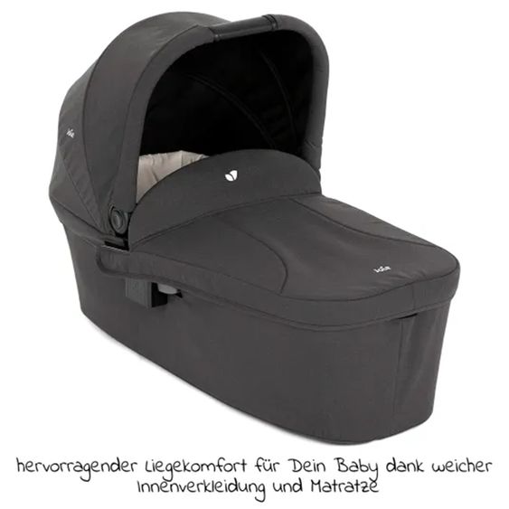 joie 4in1 Kombi-Kinderwagen-Set Litetrax Pro bis 22 kg belastbar mit Babywanne Ramble, Babyschale Pebble Pro, Isofix-Basis, Activity-Trapez, Schmusetuch, Greifling, Adapter & Zubehörpaket - Shale