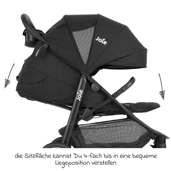 joie 4in1 Kombi-Kinderwagen-Set Litetrax Pro bis 22 kg belastbar mit Babywanne Ramble, Babyschale Pebble Pro, Isofix-Basis, Activity-Trapez, Schmusetuch, Greifling, Adapter & Zubehörpaket - Shale