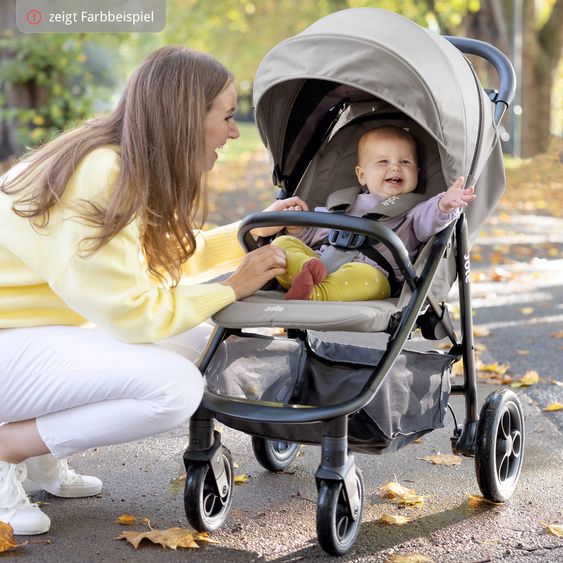 joie Set di passeggini 4in1 Litetrax Pro fino a 22 kg di portata con vano portaoggetti per barra di spinta, seggiolino auto i-Snug 2, navicella Ramble, adattatore, base Isofix e pacchetto accessori - Shale