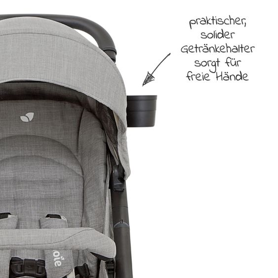 joie 4in1 Kombi-Kinderwagen-Set Mytrax Flex mit Babyschale, Babywanne, Isofix-Basis, Adapter & XXL Zubehörpaket - Gray Flannel