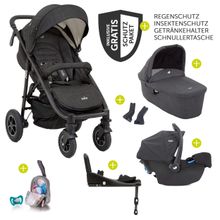 4in1 Combi Stroller Set Mytrax Flex with infant carrier, carrycot, Isofix base, adapter & XXL accessory pack - Pavement