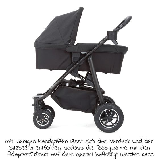 joie 4in1 Kombi-Kinderwagen-Set Mytrax Flex mit Babyschale, Babywanne, Isofix-Basis, Adapter & XXL Zubehörpaket - Pavement