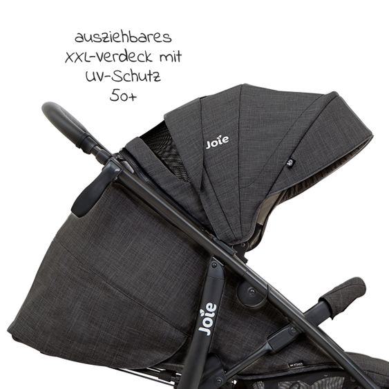 joie 4in1 Kombi-Kinderwagen-Set Mytrax Flex mit Babyschale, Babywanne, Isofix-Basis, Adapter & XXL Zubehörpaket - Pavement