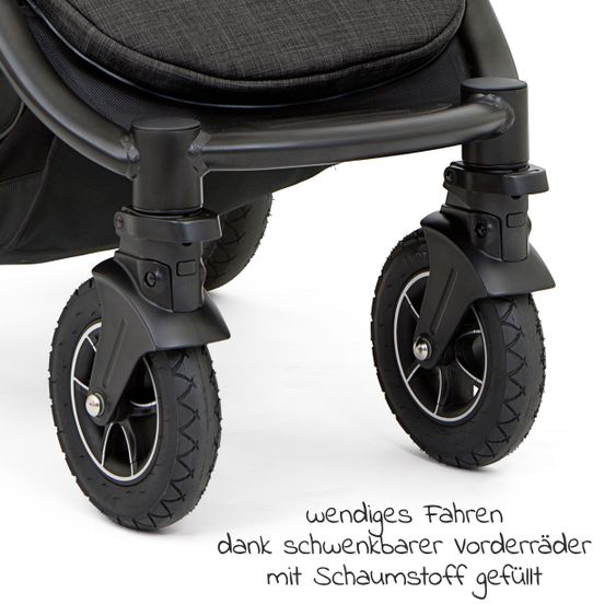 joie 4in1 Kombi-Kinderwagen-Set Mytrax Flex mit Babyschale, Babywanne, Isofix-Basis, Adapter & XXL Zubehörpaket - Pavement