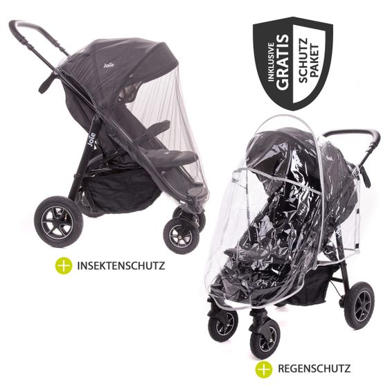joie 4in1 Kombi-Kinderwagen-Set Mytrax Flex mit Babyschale, Babywanne, Isofix-Basis, Adapter & XXL Zubehörpaket - Pavement