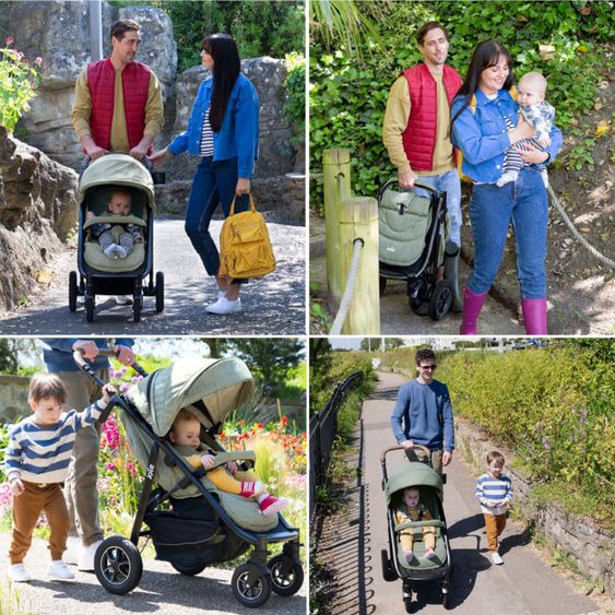 joie 4in1 Kombi-Kinderwagen-Set Mytrax Flex mit Babyschale, Babywanne, Isofix-Basis, Adapter & XXL Zubehörpaket - Pavement