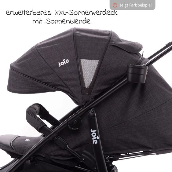 joie 4in1 Kombi-Kinderwagen-Set Mytrax mit Adapter, Babyschale, Babywanne, Isofix-Basis & XXL Zubehörpaket - Gray Flannel