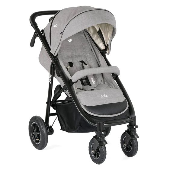 joie 4in1 Kombi-Kinderwagen-Set Mytrax mit Adapter, Babyschale, Babywanne, Isofix-Basis & XXL Zubehörpaket - Gray Flannel