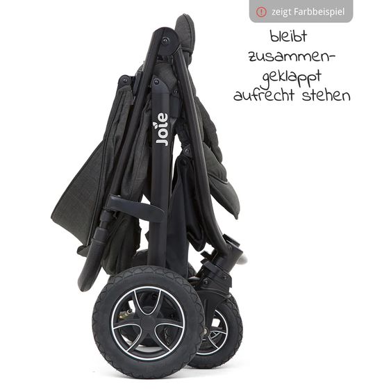 joie 4in1 Kombi-Kinderwagen-Set Mytrax mit Adapter, Babyschale, Babywanne, Isofix-Basis & XXL Zubehörpaket - Gray Flannel