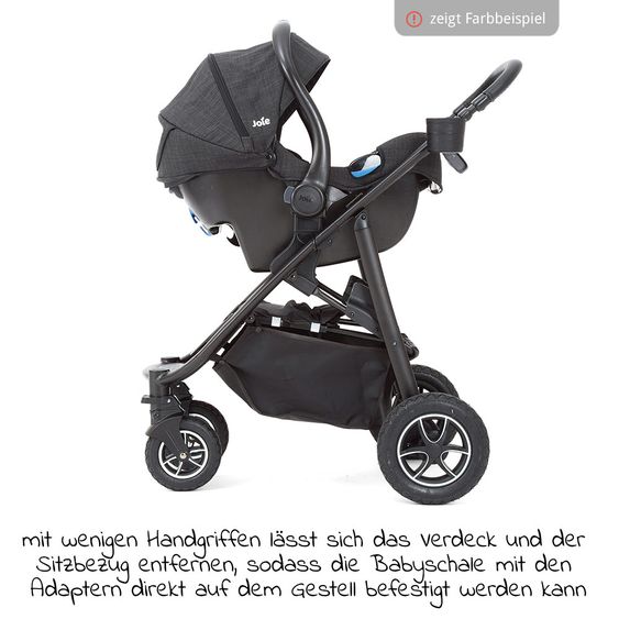 joie 4in1 Kombi-Kinderwagen-Set Mytrax mit Adapter, Babyschale, Babywanne, Isofix-Basis & XXL Zubehörpaket - Laurel
