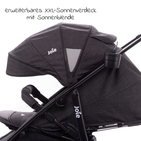 joie 4in1 Kombi-Kinderwagen-Set Mytrax mit Adapter, Babyschale, Babywanne, Isofix-Basis & XXL-Zubehörpaket - Pavement