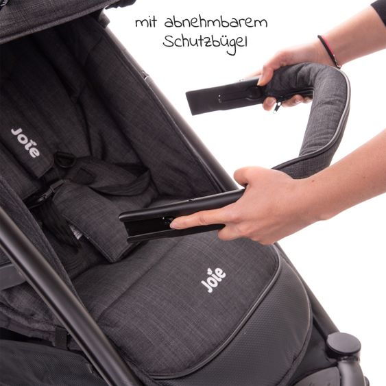 joie 4in1 Kombi-Kinderwagen-Set Mytrax mit Adapter, Babyschale, Babywanne, Isofix-Basis & XXL-Zubehörpaket - Pavement