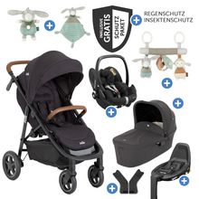 4in1 Kombi-Kinderwagen-Set Mytrax Pro bis 22 kg belastbar mit Babywanne Ramble, Babyschale Pebble Pro, Isofix-Basis, Activity-Trapez, Schmusetuch, Greifling, Adapter & Zubehörpaket - Shale