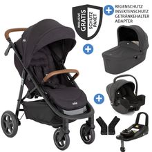 Set passeggino 4in1 Mytrax Pro fino a 22 kg di portata con maniglione telescopico, portabicchieri, seggiolino auto i-Snug 2, navicella Ramble, adattatore, base Isofix e pacchetto accessori - Shale