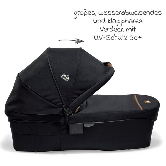 Joie Signature Set passeggino 4in1 Parcel, portata fino a 22 kg con funzione reclinabile, seggiolino auto i-Level-Recline, navicella Ramble XL, adattatore, base Isofix, borsa per il trasporto e pacchetto accessori - Signature - Eclipse