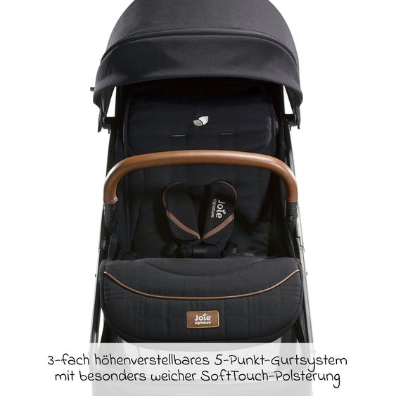 Joie Signature Set passeggino 4in1 Parcel, portata fino a 22 kg con funzione reclinabile, seggiolino auto i-Level-Recline, navicella Ramble XL, adattatore, base Isofix, borsa per il trasporto e pacchetto accessori - Signature - Eclipse