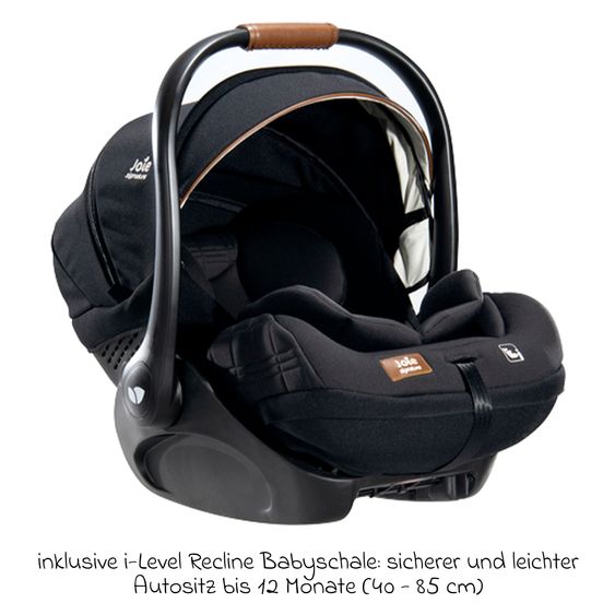 Joie Signature Set passeggino 4in1 Parcel, portata fino a 22 kg con funzione reclinabile, seggiolino auto i-Level-Recline, navicella Ramble XL, adattatore, base Isofix, borsa per il trasporto e pacchetto accessori - Signature - Eclipse