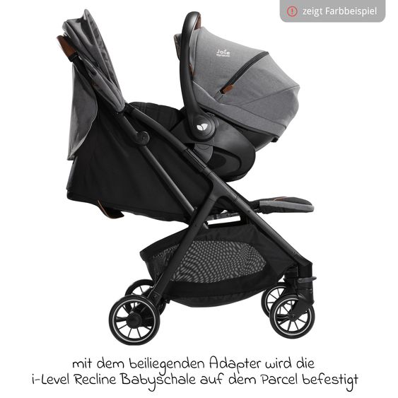 Joie Signature Set passeggino 4in1 Parcel, portata fino a 22 kg con funzione reclinabile, seggiolino auto i-Level-Recline, navicella Ramble XL, adattatore, base Isofix, borsa per il trasporto e pacchetto accessori - Signature - Eclipse