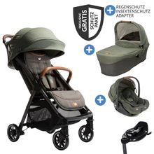 4in1 Kombi-Kinderwagen-Set Parcel bis 22 kg belastbar mit Liegefunktion, Babyschale i-Level-Recline, Babywanne Ramble XL, Adapter, Isofix-Basis, Transporttasche & Zubehör-Paket - Signature - Pine