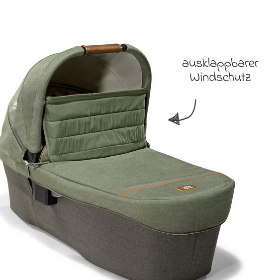 Joie Signature 4in1 Kombi-Kinderwagen-Set Parcel bis 22 kg belastbar mit Liegefunktion, Babyschale i-Level-Recline, Babywanne Ramble XL, Adapter, Isofix-Basis, Transporttasche & Zubehör-Paket - Signature - Pine