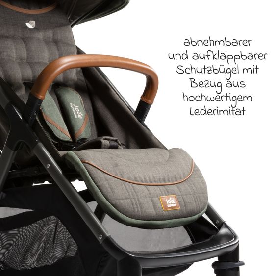 Joie Signature 4in1 Kombi-Kinderwagen-Set Parcel bis 22 kg belastbar mit Liegefunktion, Babyschale i-Level-Recline, Babywanne Ramble XL, Adapter, Isofix-Basis, Transporttasche & Zubehör-Paket - Signature - Pine