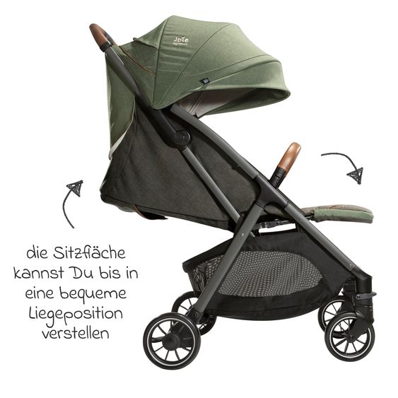 Joie Signature 4in1 Kombi-Kinderwagen-Set Parcel bis 22 kg belastbar mit Liegefunktion, Babyschale i-Level-Recline, Babywanne Ramble XL, Adapter, Isofix-Basis, Transporttasche & Zubehör-Paket - Signature - Pine