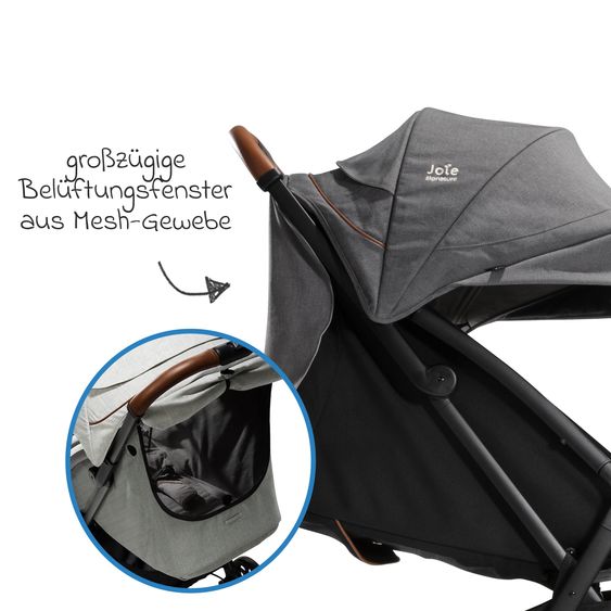 Joie Signature 4in1 baby carriage set Parcel up to 22 kg load capacity with reclining function, i-Level-Recline infant car seat, Ramble XL carrycot, adapter, Isofix base, transport bag & accessories package - Signature - Carbon