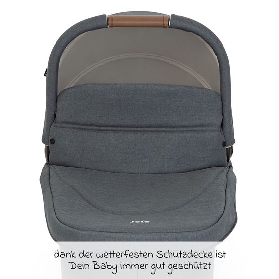 joie 4in1 Kombi-Kinderwagen-Set Versatrax bis 22 kg belastbar mit Babywanne Ramble XL, Babyschale Pebble Pro, Isofix-Basis, Activity-Trapez, Schmusetuch, Greifling, Adapter & Zubehörpaket - Moonlight