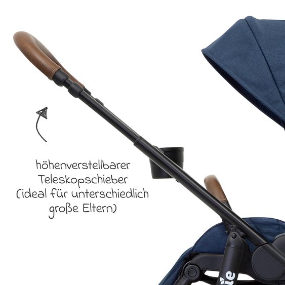 joie 4in1 Kombi-Kinderwagen-Set Versatrax bis 22 kg belastbar - umsetzbare Sitzeinheit, Babywanne Ramble XL, Babyschale i-Snug 2, Adapter, Isofix-Basis & Zubehör Paket - Deep Sea