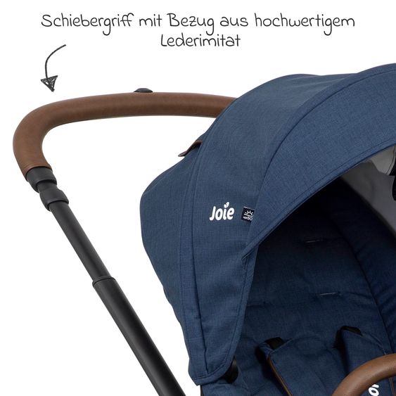 joie 4in1 Kombi-Kinderwagen-Set Versatrax bis 22 kg belastbar - umsetzbare Sitzeinheit, Babywanne Ramble XL, Babyschale i-Snug 2, Adapter, Isofix-Basis & Zubehör Paket - Deep Sea