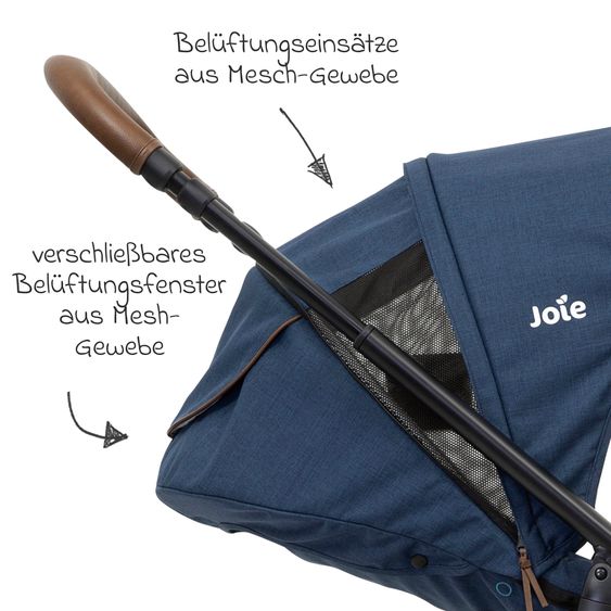 joie 4in1 Kombi-Kinderwagen-Set Versatrax bis 22 kg belastbar - umsetzbare Sitzeinheit, Babywanne Ramble XL, Babyschale i-Snug 2, Adapter, Isofix-Basis & Zubehör Paket - Deep Sea