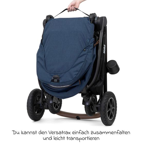 joie 4in1 Kombi-Kinderwagen-Set Versatrax bis 22 kg belastbar - umsetzbare Sitzeinheit, Babywanne Ramble XL, Babyschale i-Snug 2, Adapter, Isofix-Basis & Zubehör Paket - Deep Sea