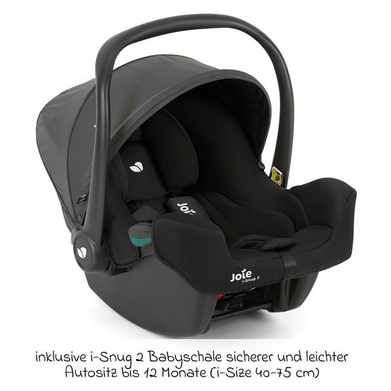 joie 4in1 Kombi-Kinderwagen-Set Versatrax bis 22 kg belastbar - umsetzbare Sitzeinheit, Babywanne Ramble XL, Babyschale i-Snug 2, Adapter, Isofix-Basis & Zubehör Paket - Deep Sea