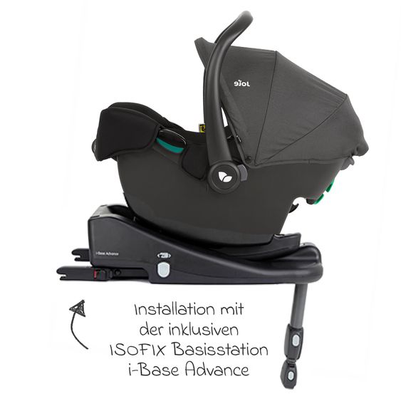 joie 4in1 Kombi-Kinderwagen-Set Versatrax bis 22 kg belastbar - umsetzbare Sitzeinheit, Babywanne Ramble XL, Babyschale i-Snug 2, Adapter, Isofix-Basis & Zubehör Paket - Deep Sea