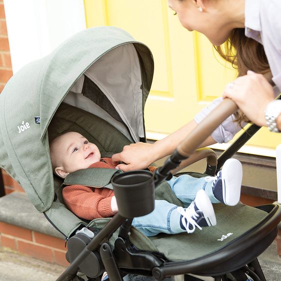joie 4in1 Kombi-Kinderwagen-Set Versatrax bis 22 kg belastbar - umsetzbare Sitzeinheit, Babywanne Ramble XL, Babyschale i-Snug, Adapter, Isofix-Basis & Zubehör Paket - Gray Flannel