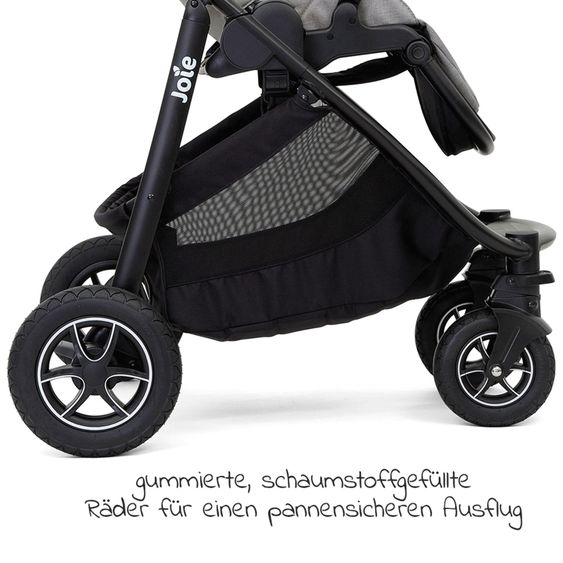 joie 4in1 Kombi-Kinderwagen-Set Versatrax bis 22 kg belastbar - umsetzbare Sitzeinheit, Babywanne Ramble XL, Babyschale i-Snug 2, Adapter, Isofix-Basis & Zubehör Paket - Lagoon