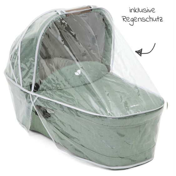 joie 4in1 Kombi-Kinderwagen-Set Versatrax bis 22 kg belastbar - umsetzbare Sitzeinheit, Babywanne Ramble XL, Babyschale i-Snug 2, Adapter, Isofix-Basis & Zubehör Paket - Laurel