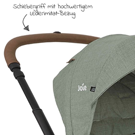 joie 4in1 Kombi-Kinderwagen-Set Versatrax bis 22 kg belastbar - umsetzbare Sitzeinheit, Babywanne Ramble XL, Babyschale i-Snug 2, Adapter, Isofix-Basis & Zubehör Paket - Laurel