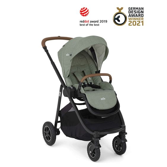 joie 4in1 Kombi-Kinderwagen-Set Versatrax bis 22 kg belastbar - umsetzbare Sitzeinheit, Babywanne Ramble XL, Babyschale i-Snug 2, Adapter, Isofix-Basis & Zubehör Paket - Laurel